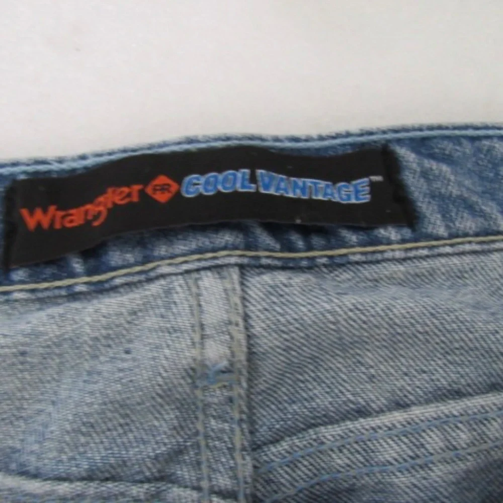 Wrangler Cool Vantage‎ FR Straight Distressed Wash Blue Jeans